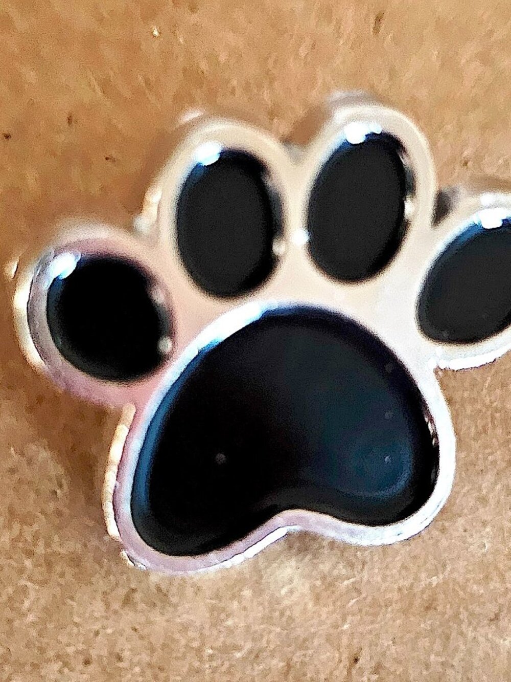 Black Paw Print, Steel, Pet Lover, Unisex, Lapel Pin, Hat, Jacket Brooch Gift